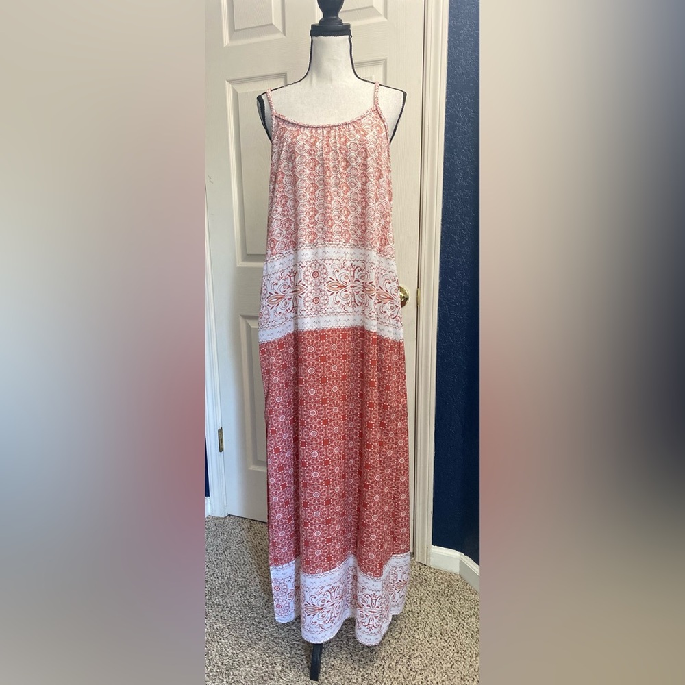 Knox Rose Red and Cream Patterned Dress